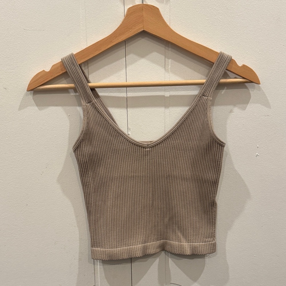 Ribbed Tan Women's Top